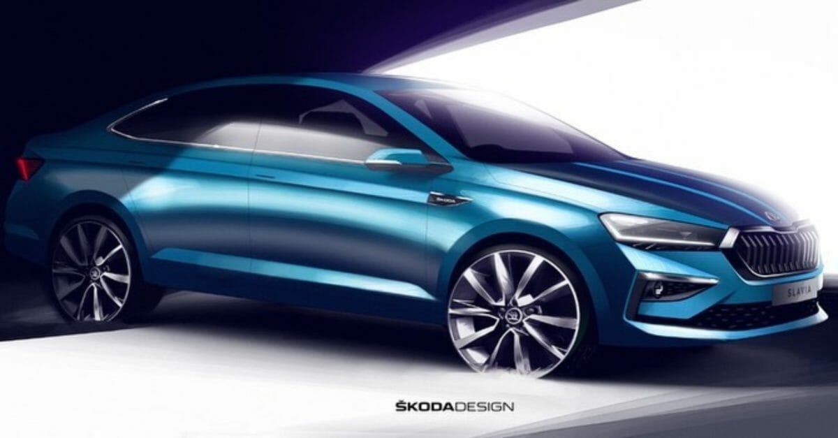 skoda slavia sketches revealed