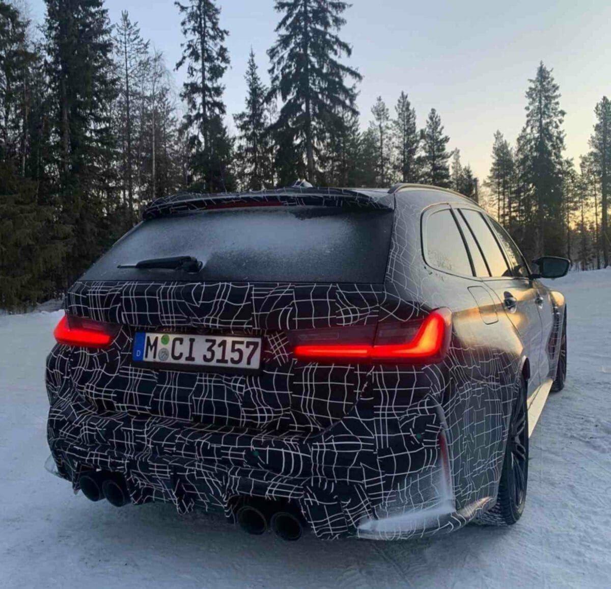 BMW M3 Touring Rear in Snow