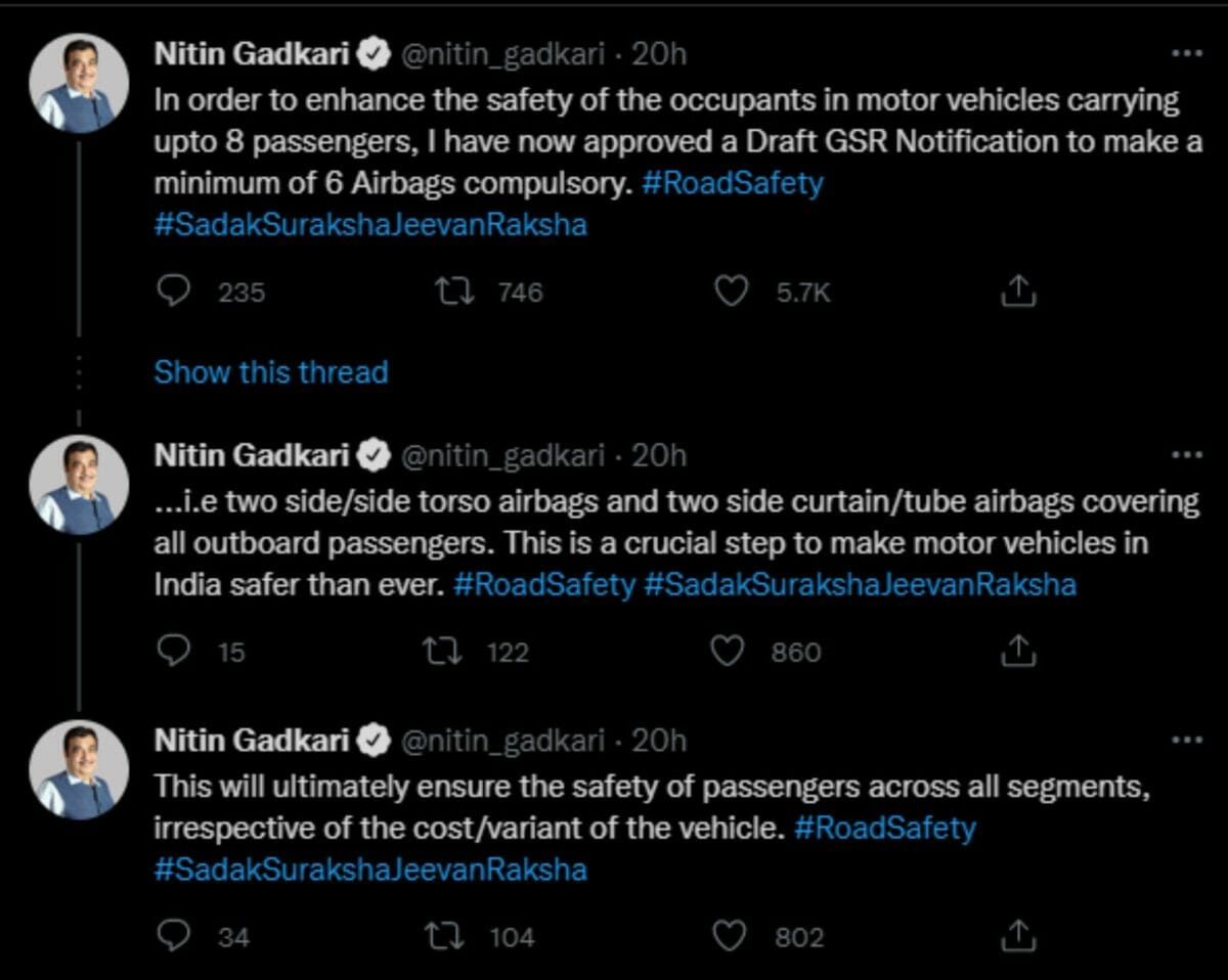 Nitin Gadkari Tweet