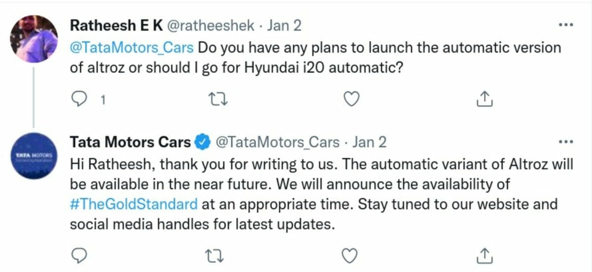 Tata Altroz confirmation