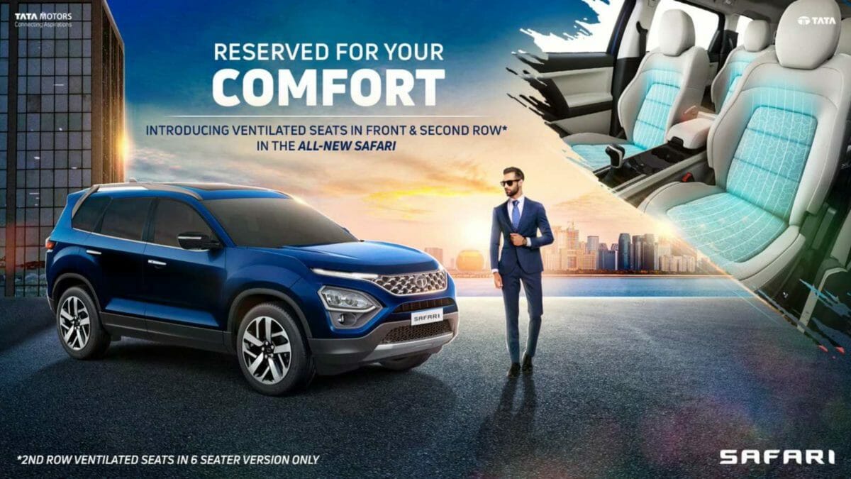 Tata Safari XZ XZA get ventialted seats