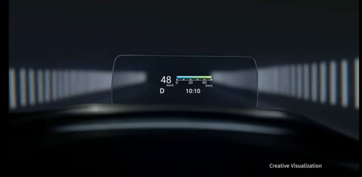 2022 Baleno Heads up display