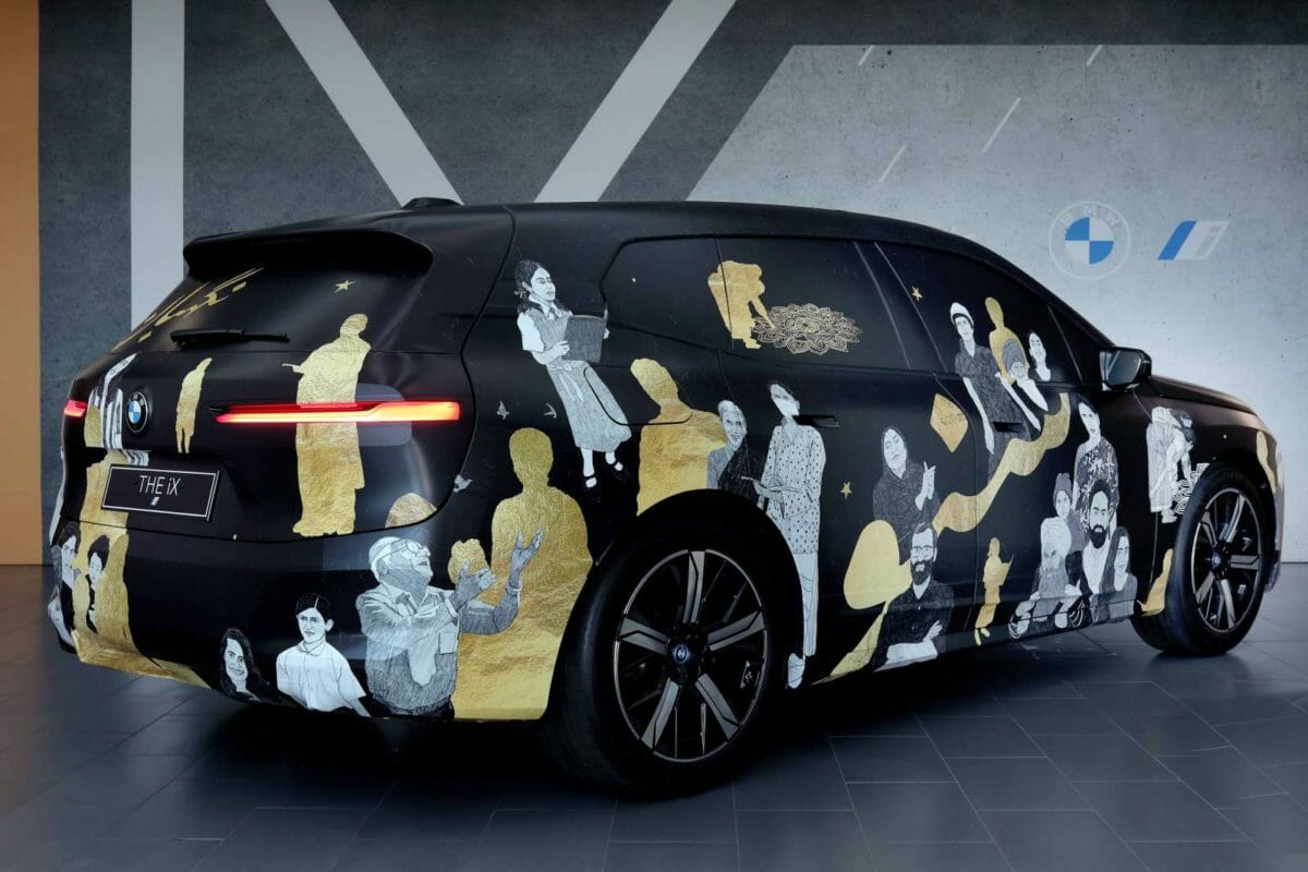 Artist Faiza Hasan’s BMW iX Rear