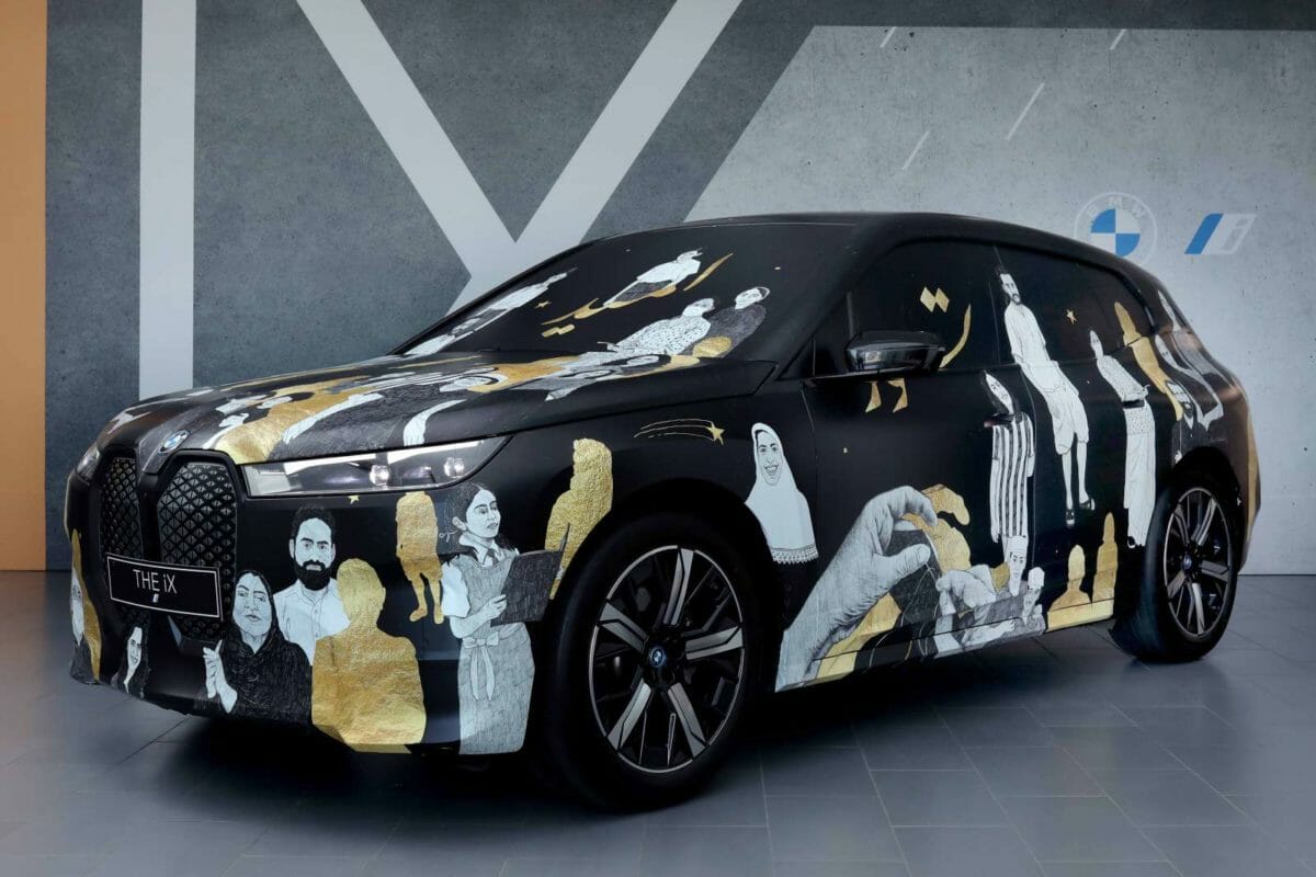 Artist Faiza Hasans BMW iX front