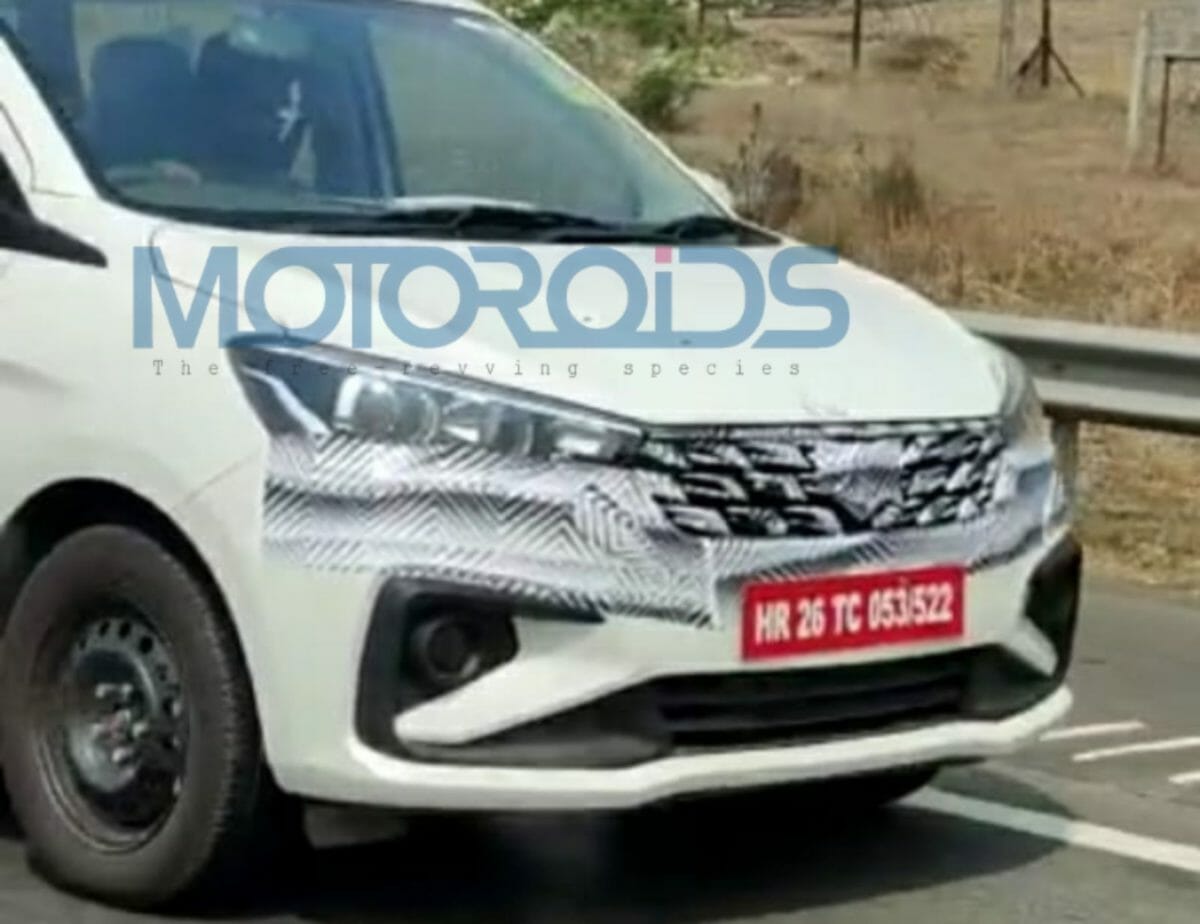 Maruti Ertiga facelift spotted testing for ARAI