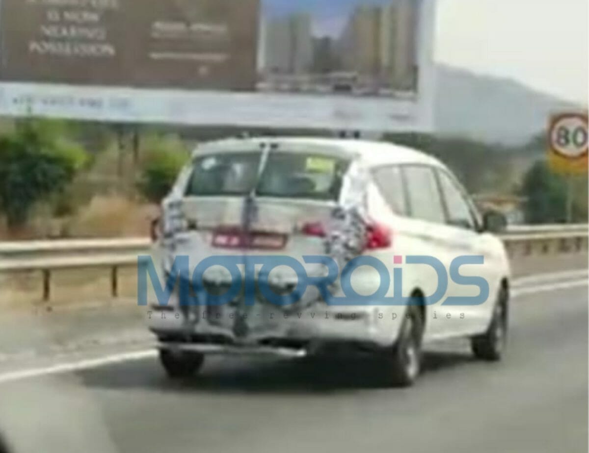 Maruti Suzuki Ertiga facelift spotted testing for ARAI rear