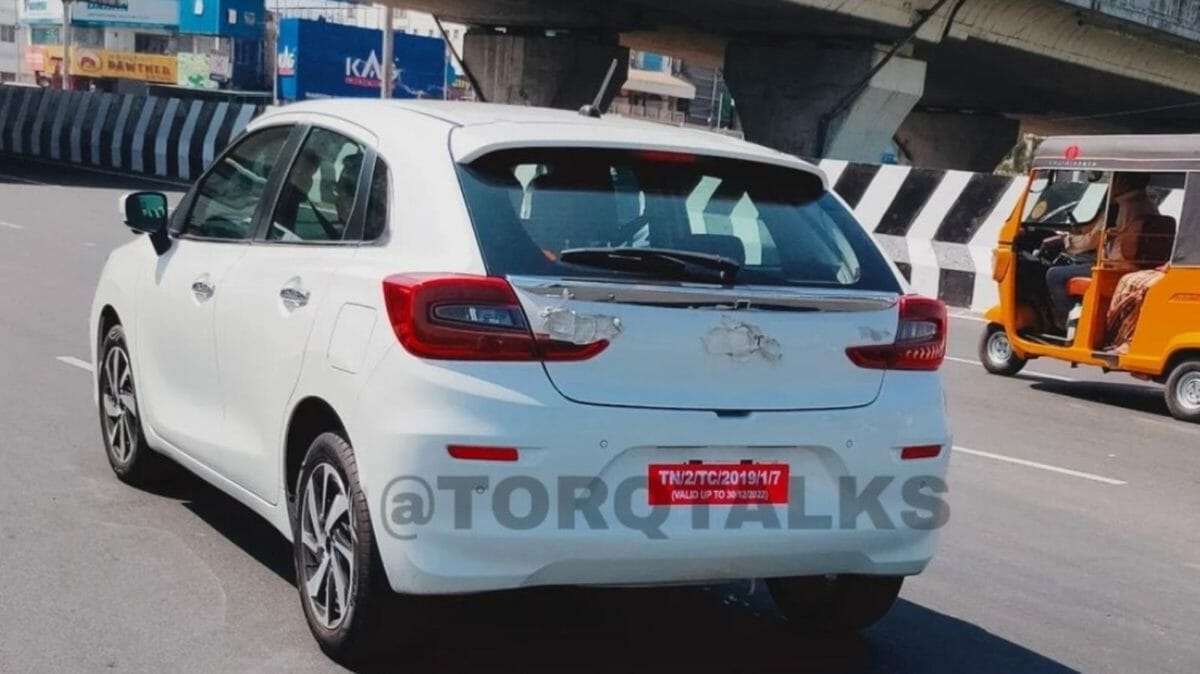 Toyota Glanza facelift spotted testing rear