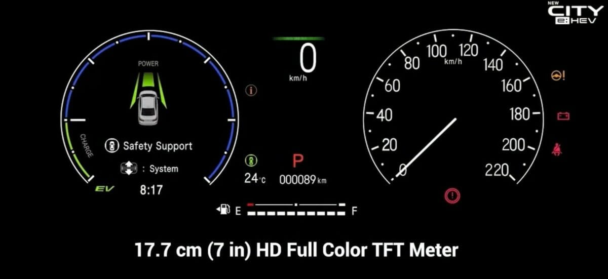 honda city hybrid tft display