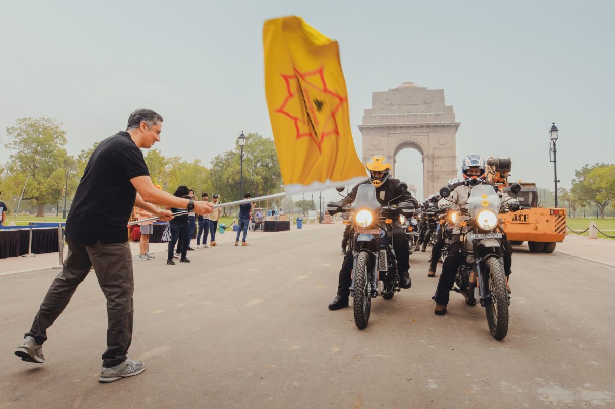 Mohit Dhar Jayal Chief Brand Officer Royal Enfield flagging off Himalayan Odyssey