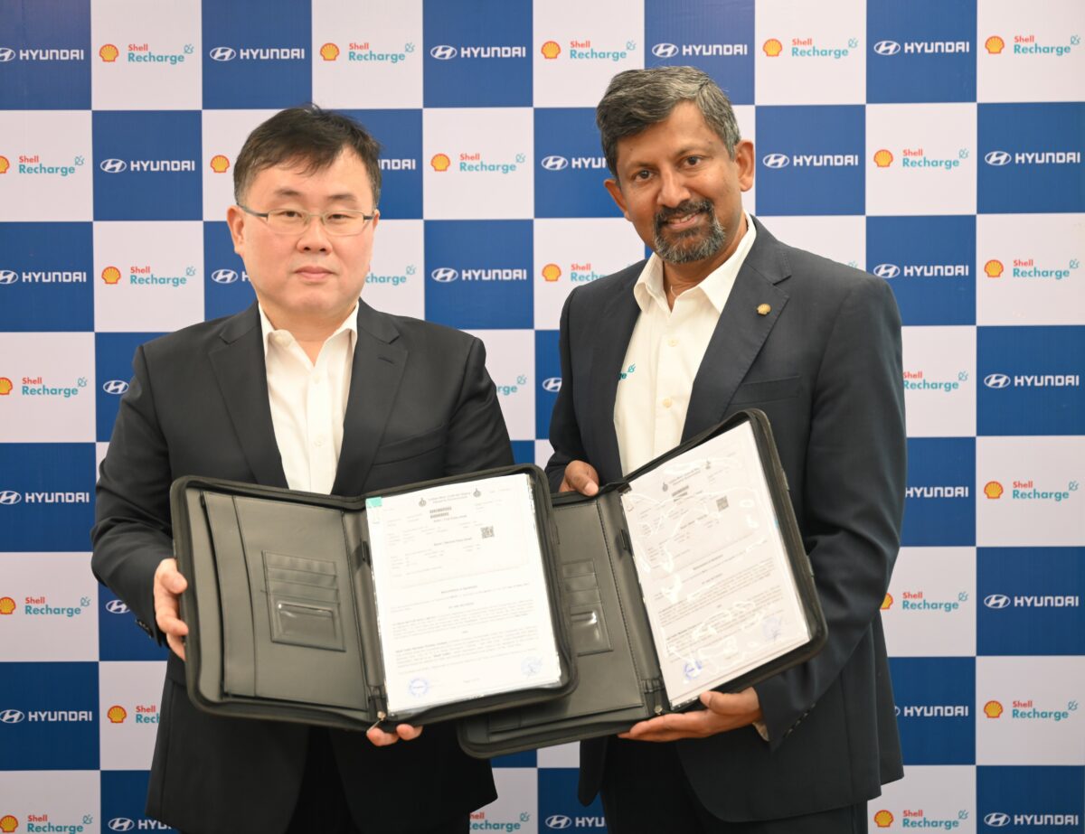 A still from collaboration of Hyundai with Shell for EV infrastructure.
