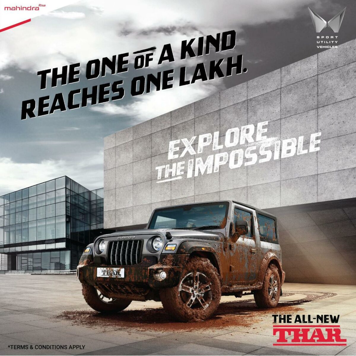 Mahindra Thar 1 lakh sales