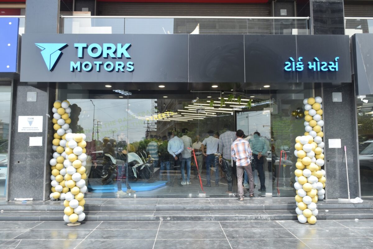 A still from inauguration of TORK Motors dealership in Gujarat