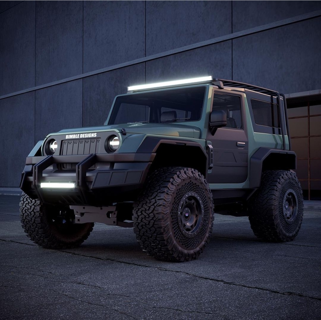 The Rendering of the Mahindra Thar EV Concept